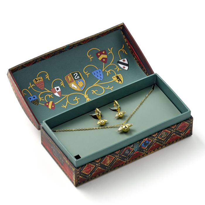 Set bijuterii Harry Potter – Colier si Cercei Golden Snitch (Quidditch Gift Box) [2]