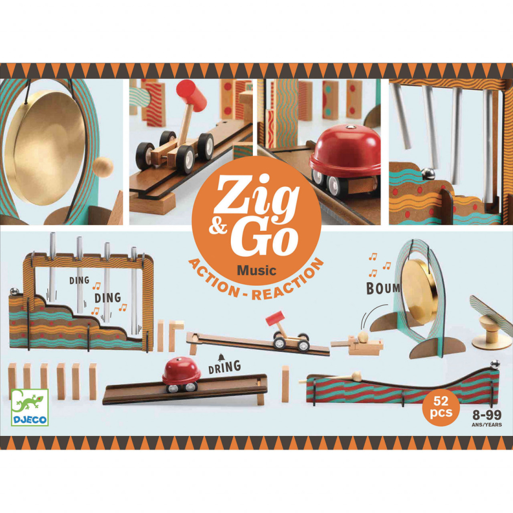 Set de constructie trasee Zig & Go Muzica 52 piese, Djeco [2]