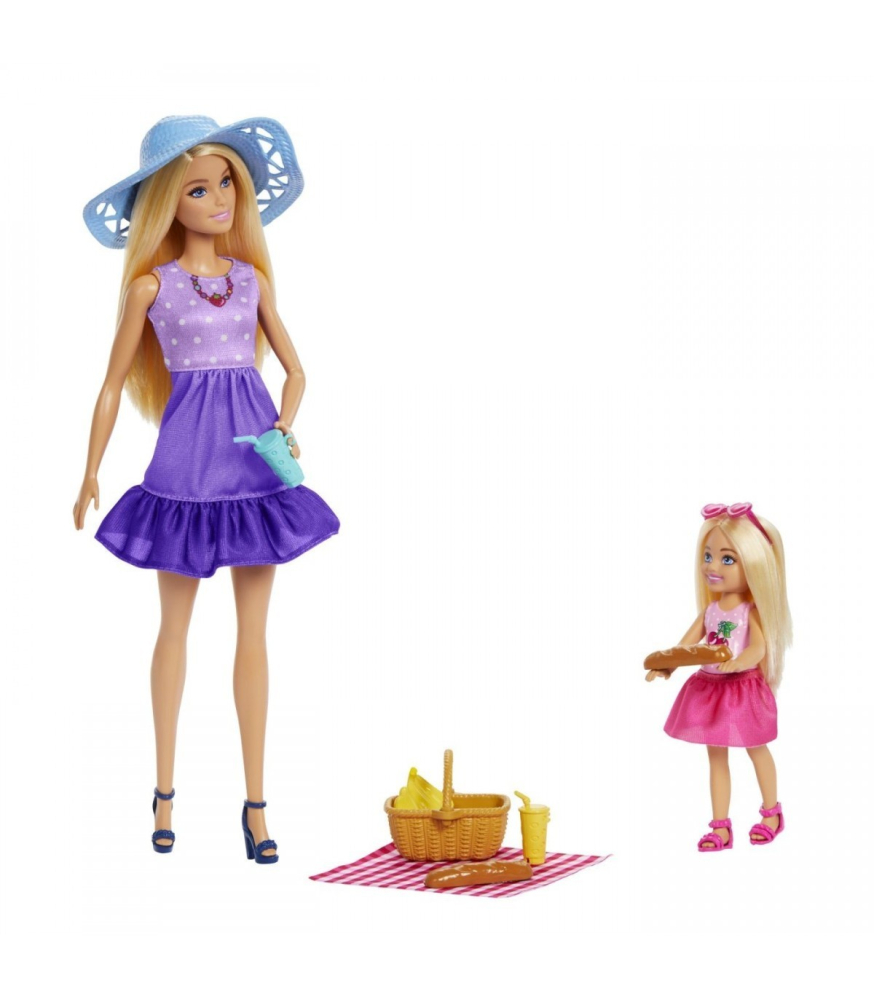 Set Papusa Barbie Family & Friends - Barbie Malibu si Chelsea Picnic [6]