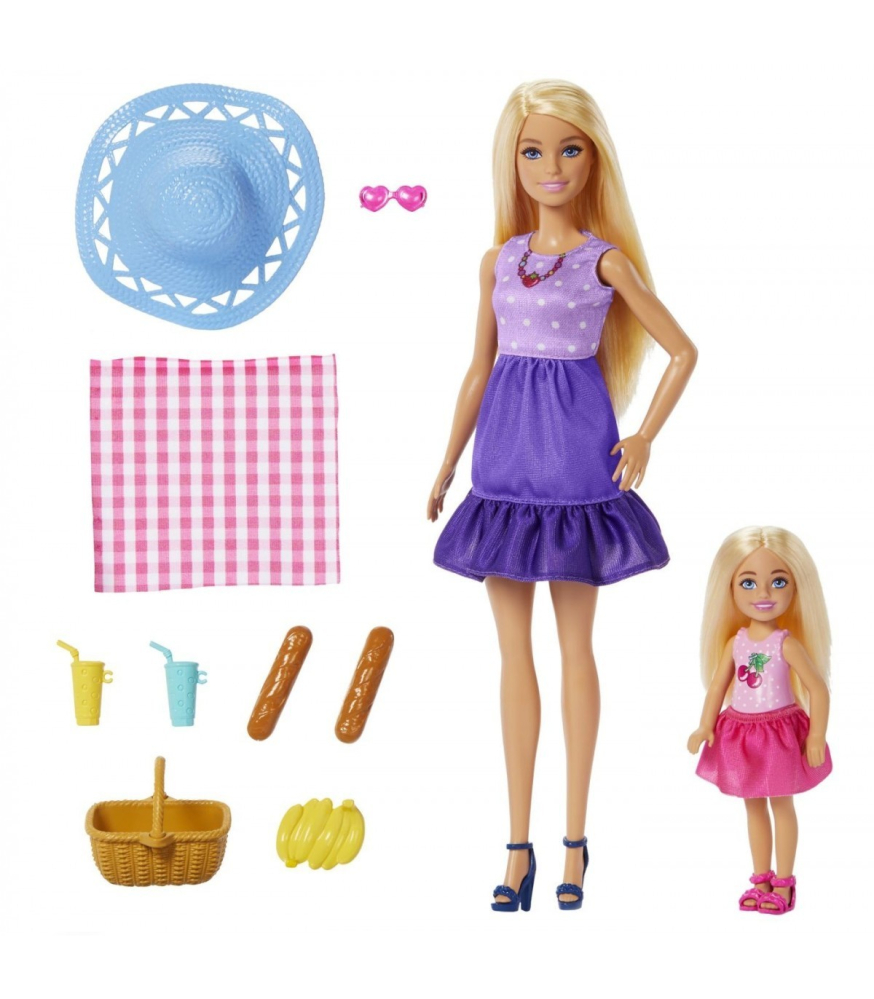 Set Papusa Barbie Family & Friends - Barbie Malibu si Chelsea Picnic [2]