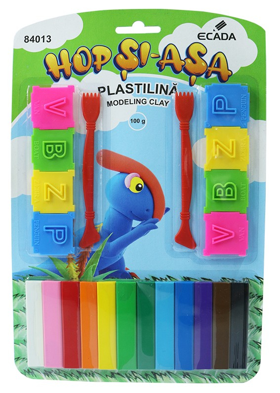 Set plastilina 12 culori + 10 forme ECADA – joaca creativa pentru copii [1]