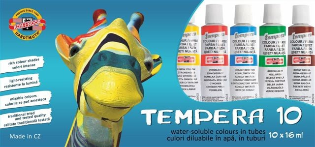 Set tempera GIRAFA – 10 culori – tuburi 16 ml – Koh-I-Noor [1]