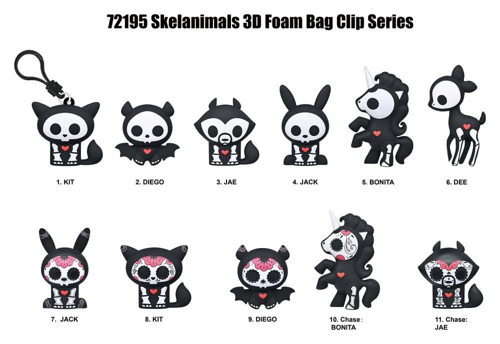 Skelanimals 3D PVC Bag Clips Series 1 Blind Bag Display (24) [2]