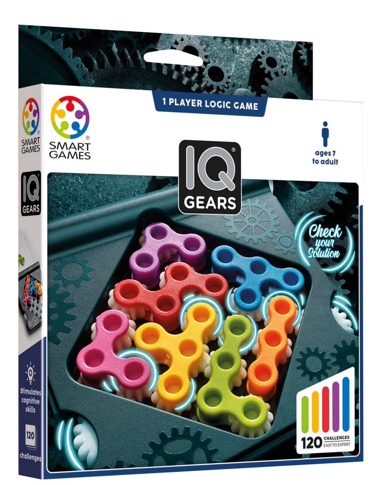 SmartGames IQ Gears – Joc de logica compact cu 120 de provocari [1]