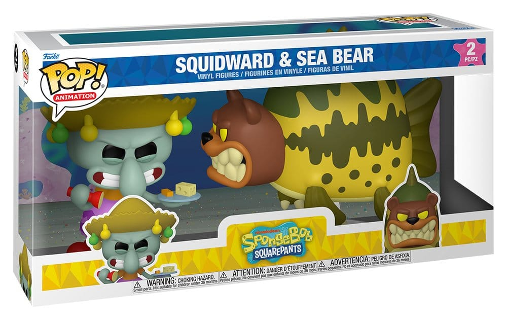 SpongeBob SquarePants POP! Animation Vinyl Figure 2-Pack Squidward & Sea Bear 9 cm [2]
