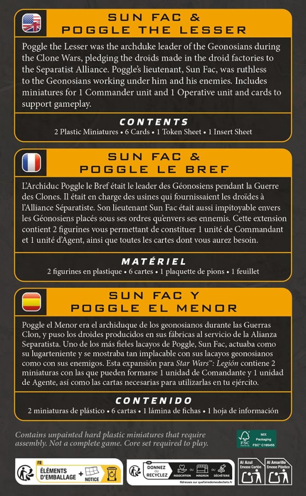 Star Wars Legion Poggle the Lesser & Sun Fac Expansion [2]