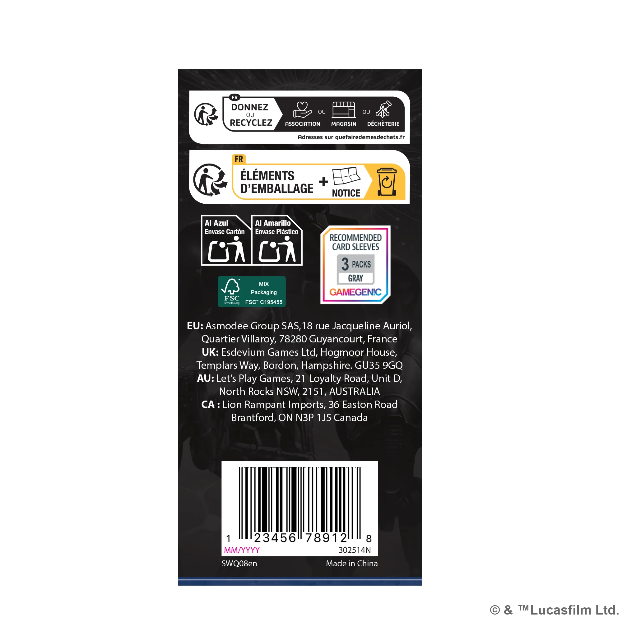 Star Wars Legion Separatist Alliance Card Pack [2]