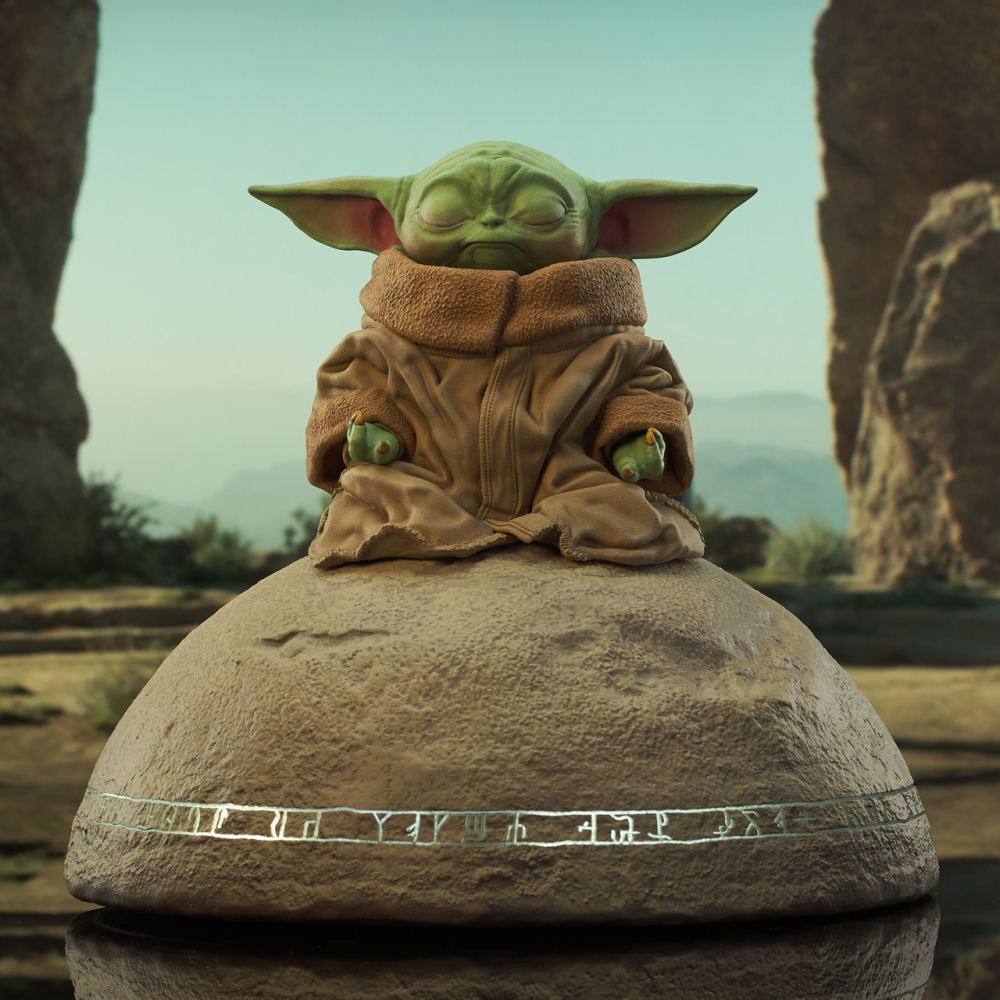 Star Wars: The Mandalorian Grogu On Seeing Stone 1/6 Scale Milestones Statue [2]