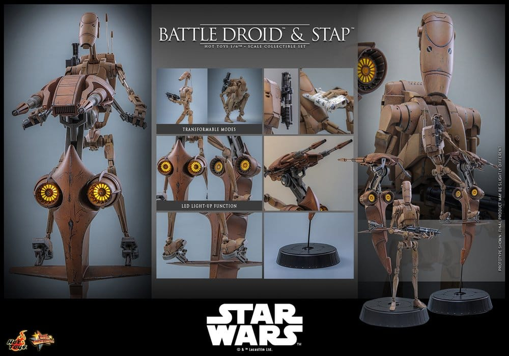 Star Wars: The Phantom Menace Movie Masterpiece Action Figure Set 1/6 Battle Droid & STAP 32 cm [14]