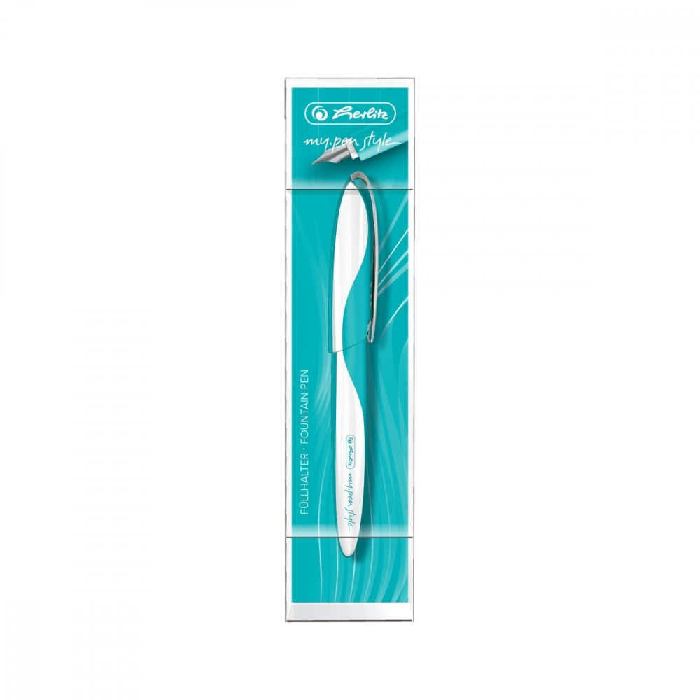 Stilou my.pen Style – penita M, ergonomic, turcoaz, pentru dreptaci si stangaci, blister [1]
