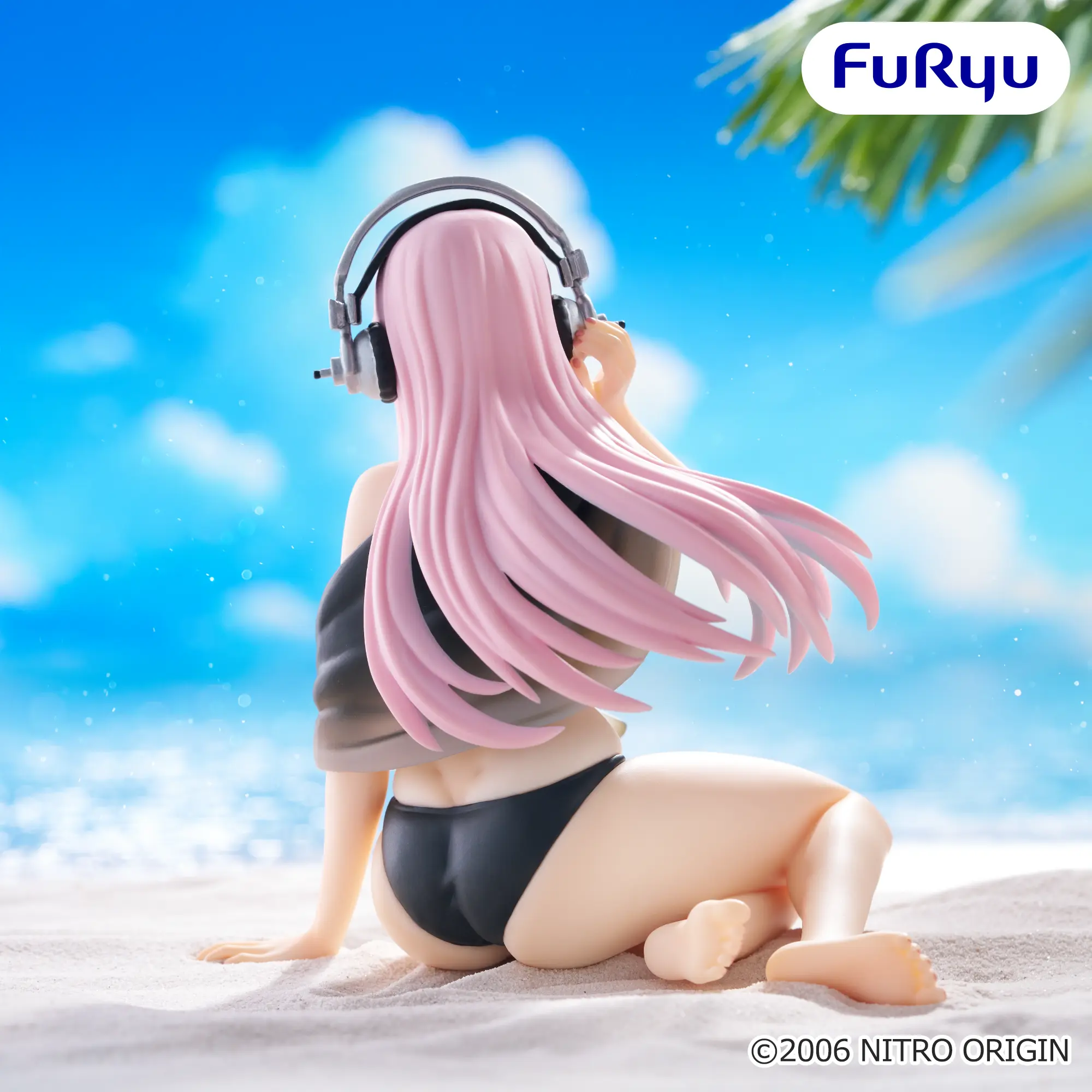 Super Sonico Swimsuit Black Color Ver. - figurina FuRyu Noodle Stopper 10 cm [7]