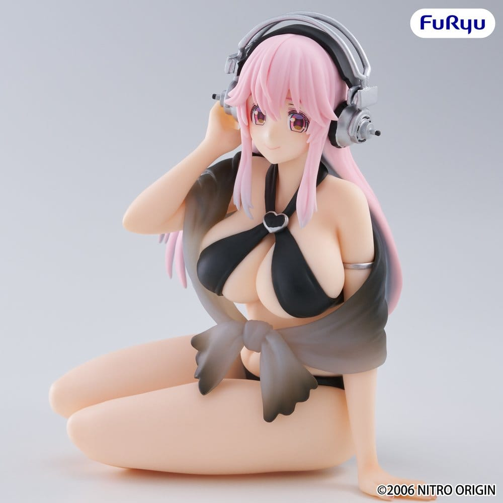 Super Sonico Noodle Stopper PVC Statue Super Sonico Swimsuit Black Color Ver. 10 cm [7]