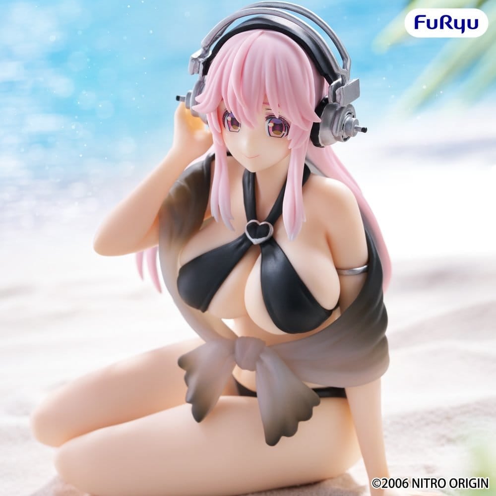 Super Sonico Noodle Stopper PVC Statue Super Sonico Swimsuit Black Color Ver. 10 cm [5]