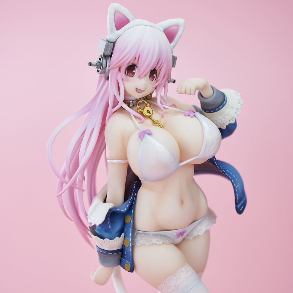 Super Sonico PVC Figure White Cat Ver. (Reissue) 27 cm [5]