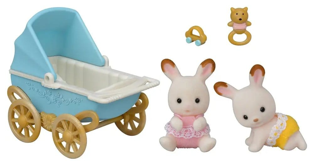 Sylvanian Families: Chocolate Rabbit Twins with Stroller Set [2]