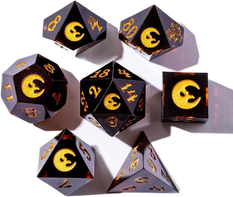 The Crooked Moon Wicker Man Sharp Resin Dice Set - 7 Zaruri RPG [2]