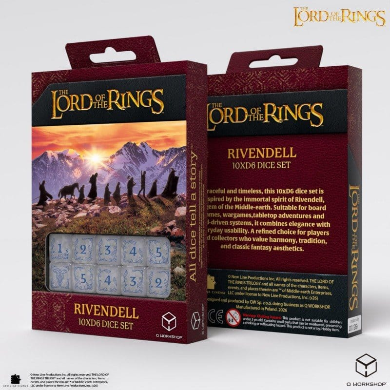 The Lord of the Rings: 10 D6 Dice Set Rivendell (Stone) [3]