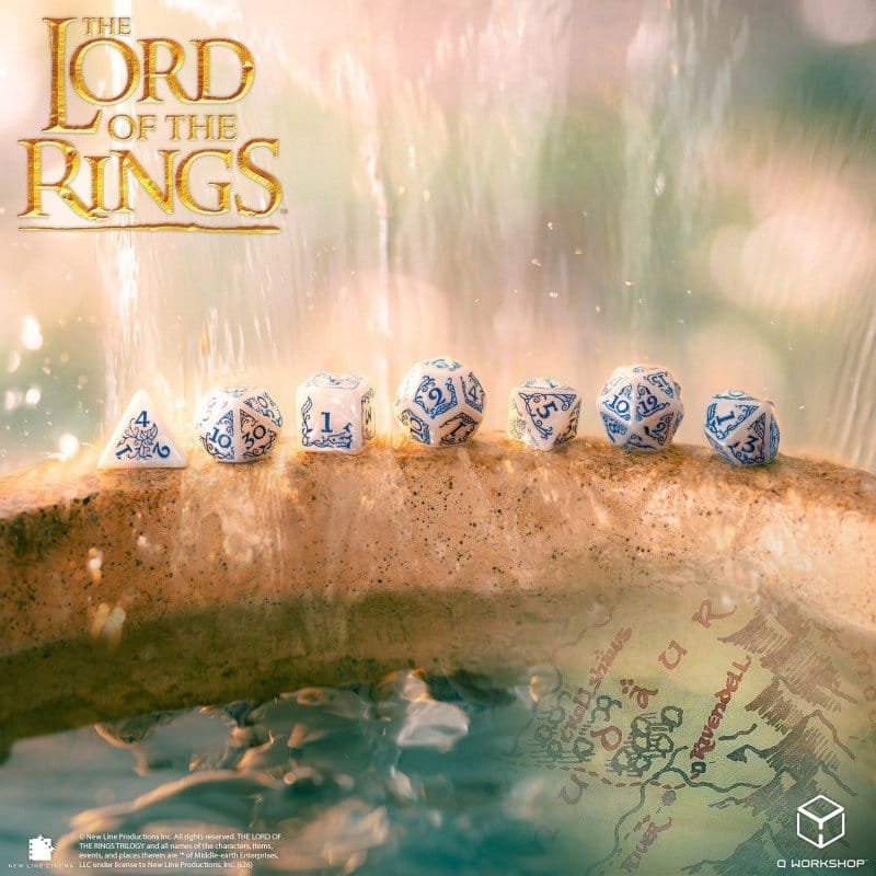 The Lord of the Rings Dice Set of 7 Rivendell (Stone) [8]