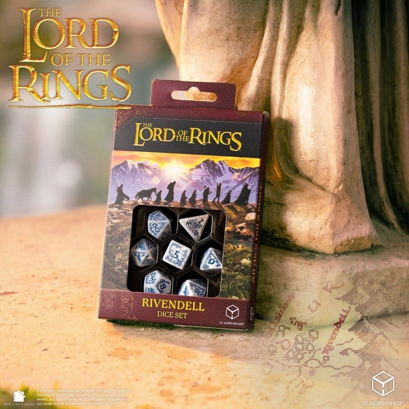 The Lord of the Rings Dice Set of 7 Rivendell (Stone) [7]