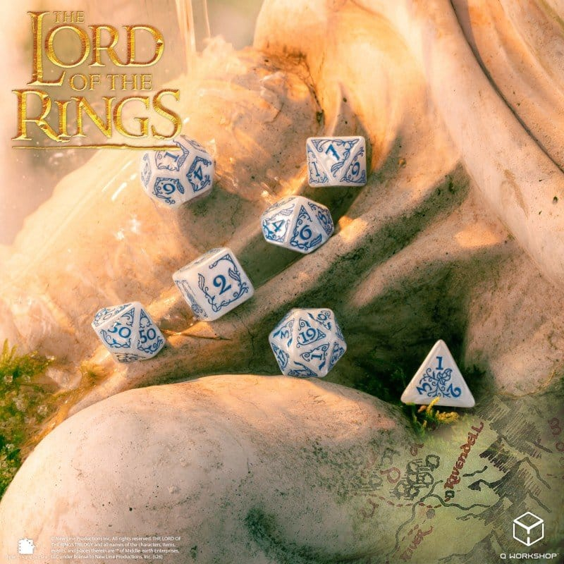 The Lord of the Rings Dice Set of 7 Rivendell (Stone) [4]
