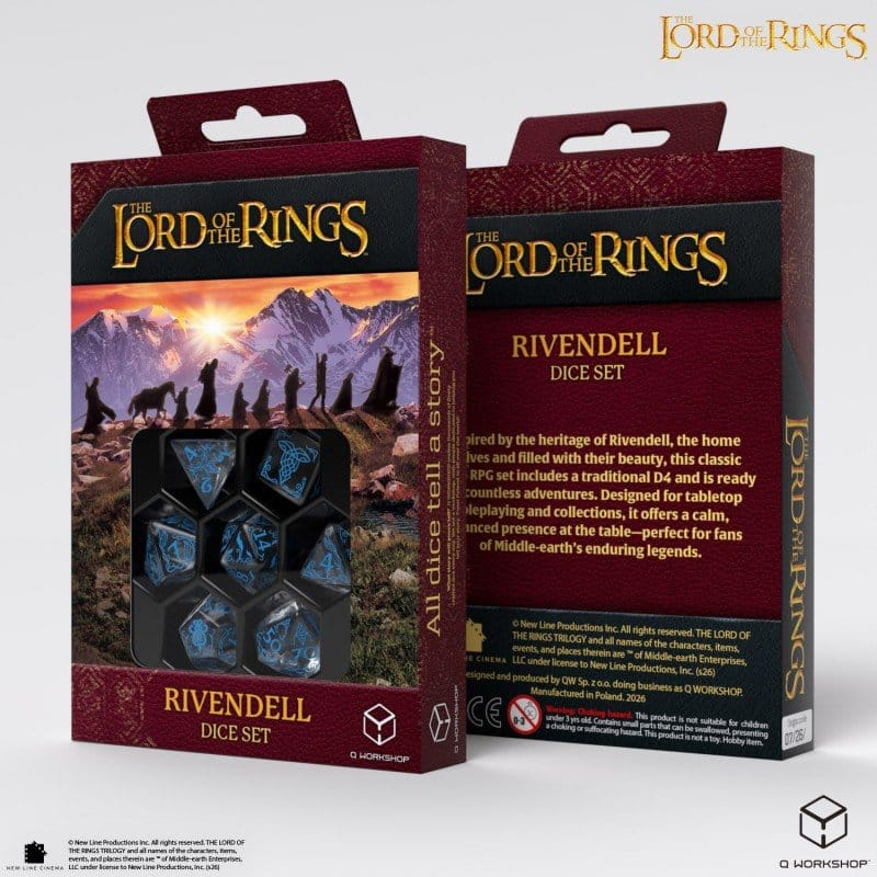 The Lord of the Rings Dice Set of 7 Rivendell (Water) [8]