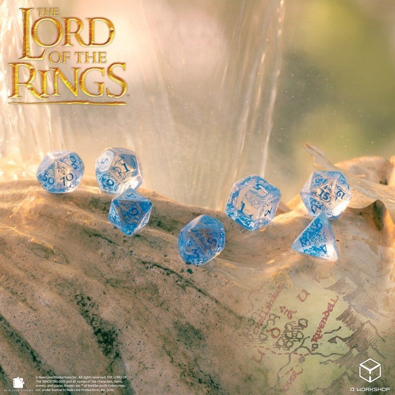 The Lord of the Rings Dice Set of 7 Rivendell (Water) [4]