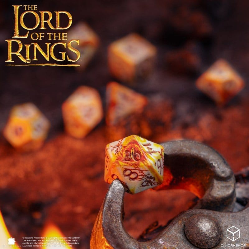 The Lord of the Rings Full Art Dice Set of 7 Ring-bearers (Whitefire Radiance) [8]