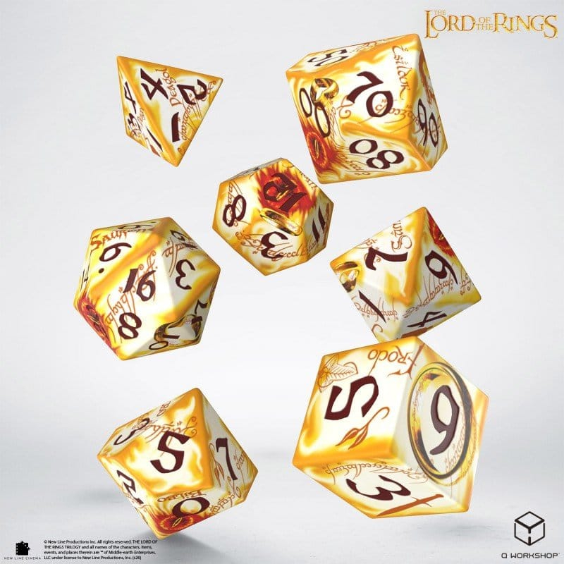 The Lord of the Rings Full Art Dice Set of 7 Ring-bearers (Whitefire Radiance) [10]
