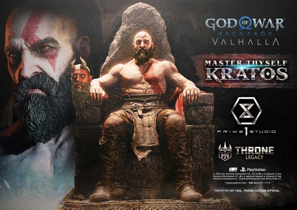 Throne Legacy God of War Series Statue 1/3 Ragnarok Master Thyself Kratos 67 cm [2]