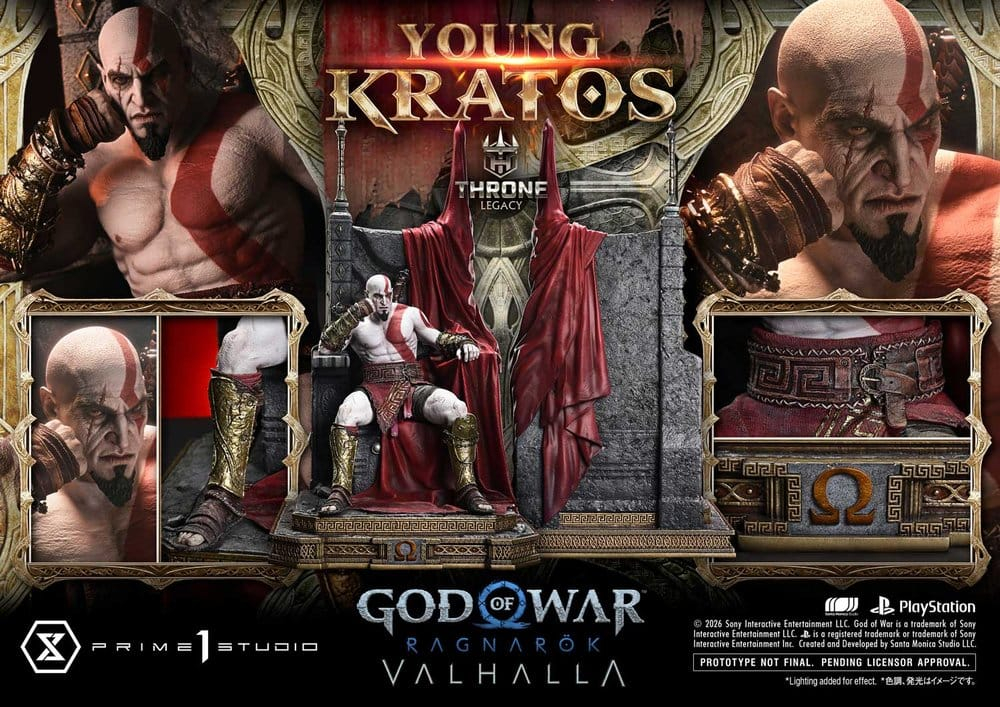 Throne Legacy God of War Series Statue 1/3 Ragnarok Young Thyself Kratos 91 cm [5]
