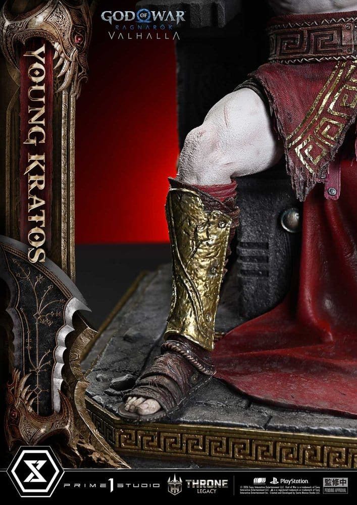 Throne Legacy God of War Series Statue 1/3 Ragnarok Young Thyself Kratos 91 cm [11]
