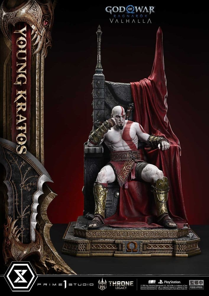 Throne Legacy God of War Series Statue 1/3 Ragnarok Young Thyself Kratos 91 cm [6]