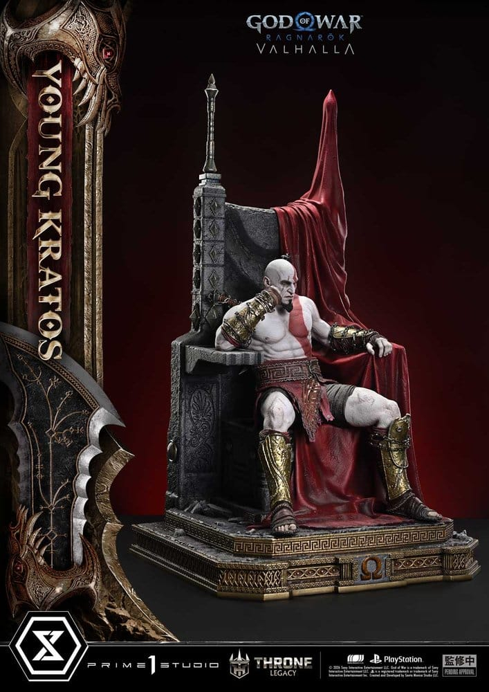 Throne Legacy God of War Series Statue 1/3 Ragnarok Young Thyself Kratos 91 cm [8]