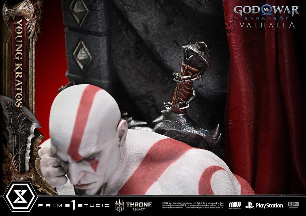 Throne Legacy God of War Series Statue 1/3 Ragnarok Young Thyself Kratos 91 cm [19]
