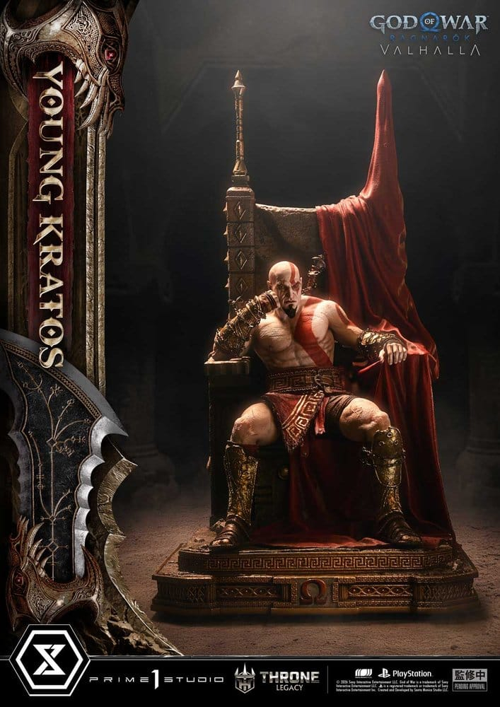 Throne Legacy God of War Series Statue 1/3 Ragnarok Young Thyself Kratos 91 cm [3]
