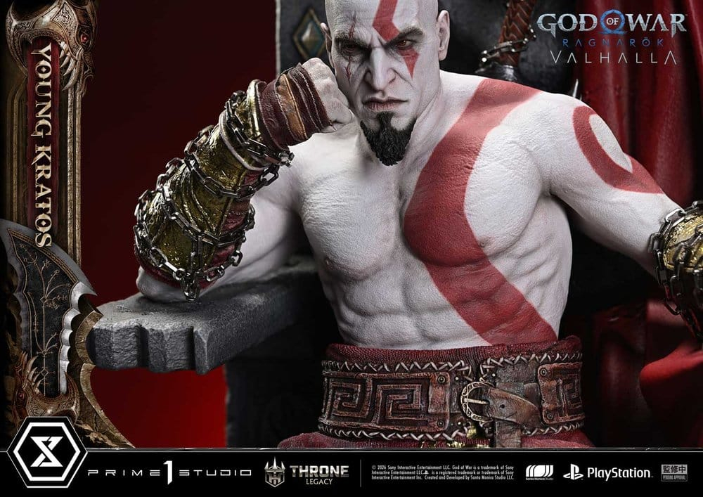 Throne Legacy God of War Series Statue 1/3 Ragnarok Young Thyself Kratos 91 cm [15]