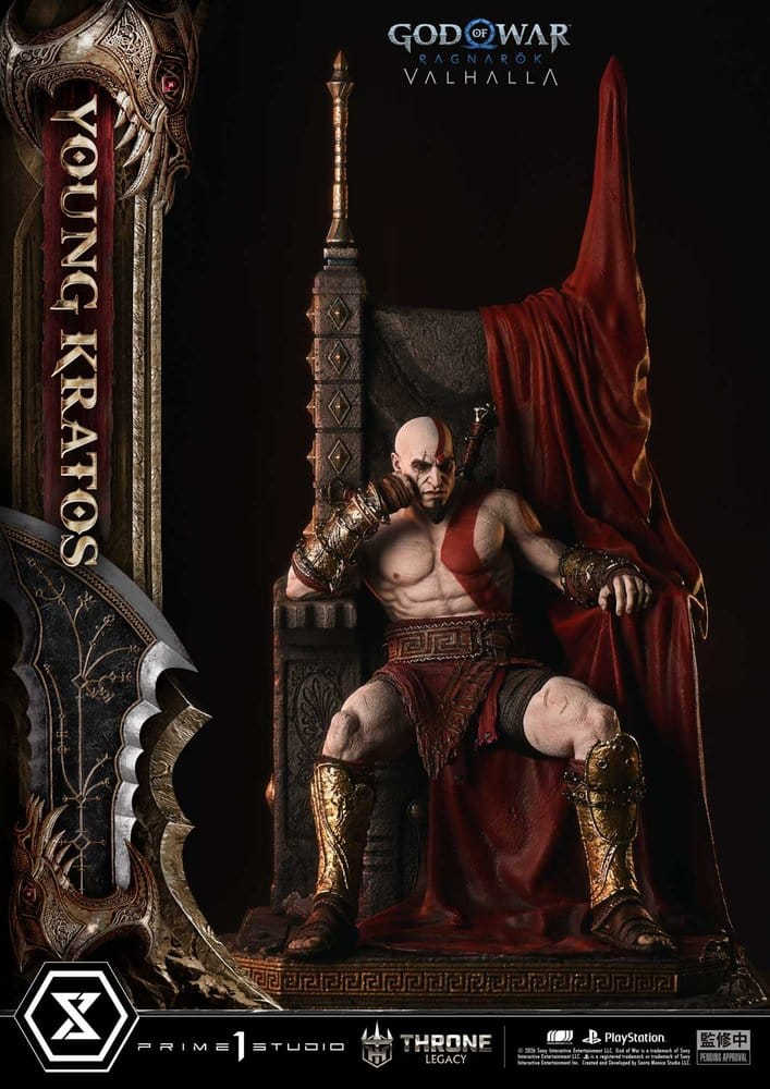 Throne Legacy God of War Series Statue 1/3 Ragnarok Young Thyself Kratos 91 cm [10]