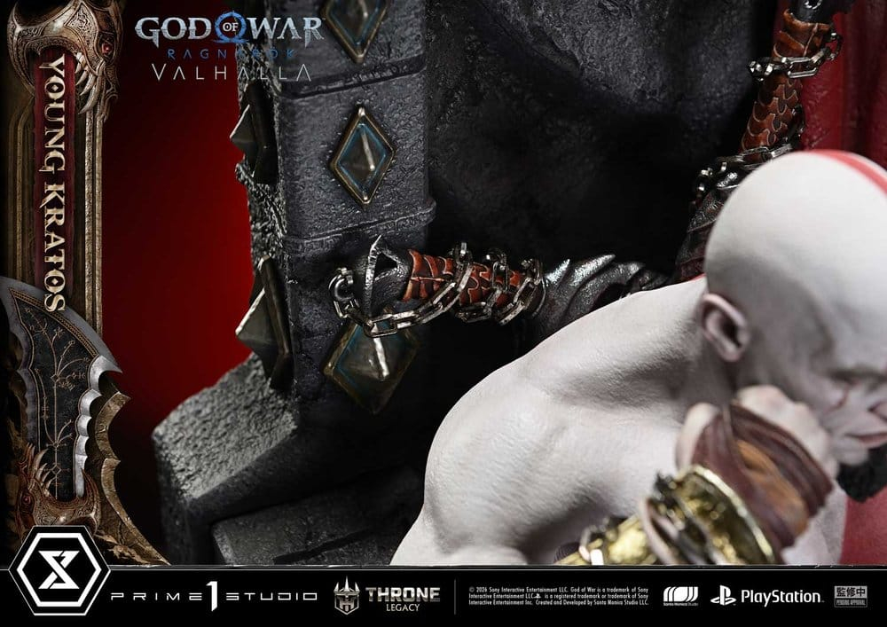 Throne Legacy God of War Series Statue 1/3 Ragnarok Young Thyself Kratos 91 cm [18]