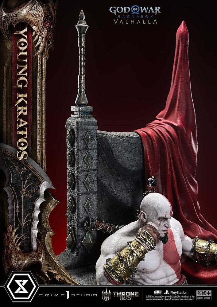 Throne Legacy God of War Series Statue 1/3 Ragnarok Young Thyself Kratos 91 cm [13]
