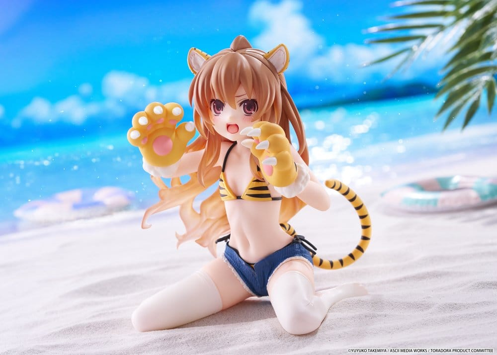 Toradora! Desktop Cute PVC Figure Taiga Aisaka (Tiger Costume Swimwear Ver.) 13 cm [5]