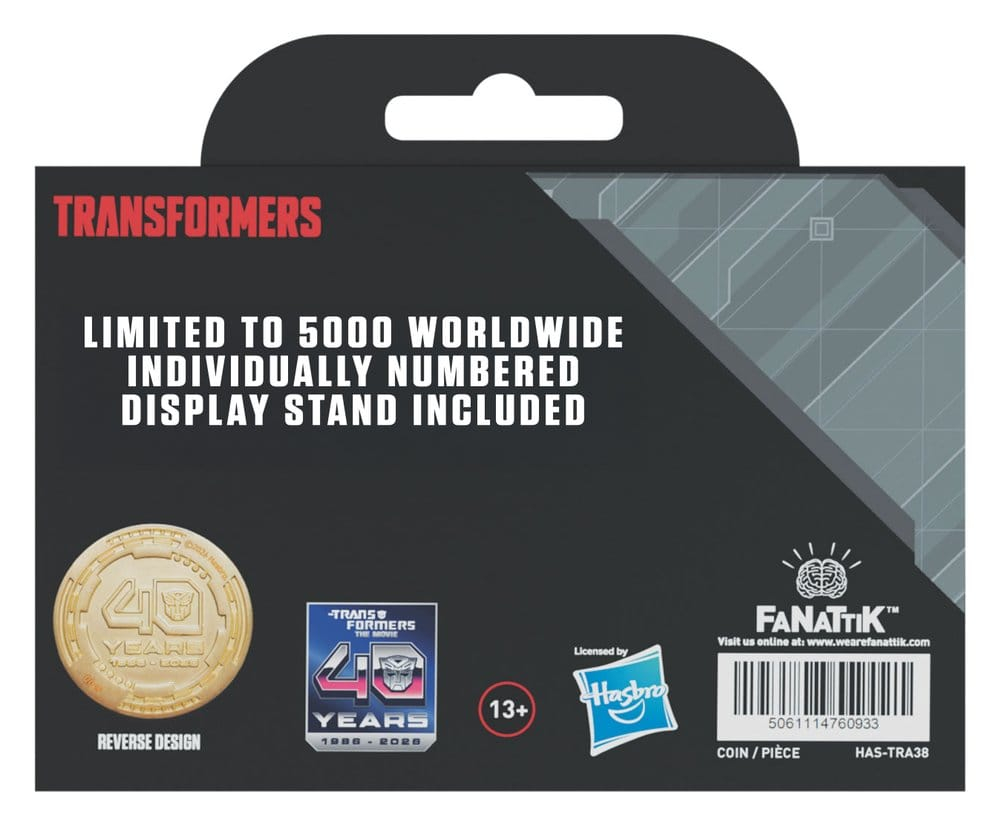 Transformers Collectable Coin The Movie 40th Anniversary Limited Edition 24k Gold Plated [5]