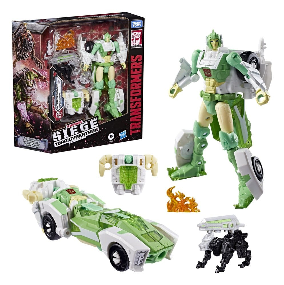 Transformers Generations War for Cybertron: Siege Deluxe Class Action Figure WFC-S15 Autobot Greenlight & Battle Masters Dazzlestrike 14 cm [2]