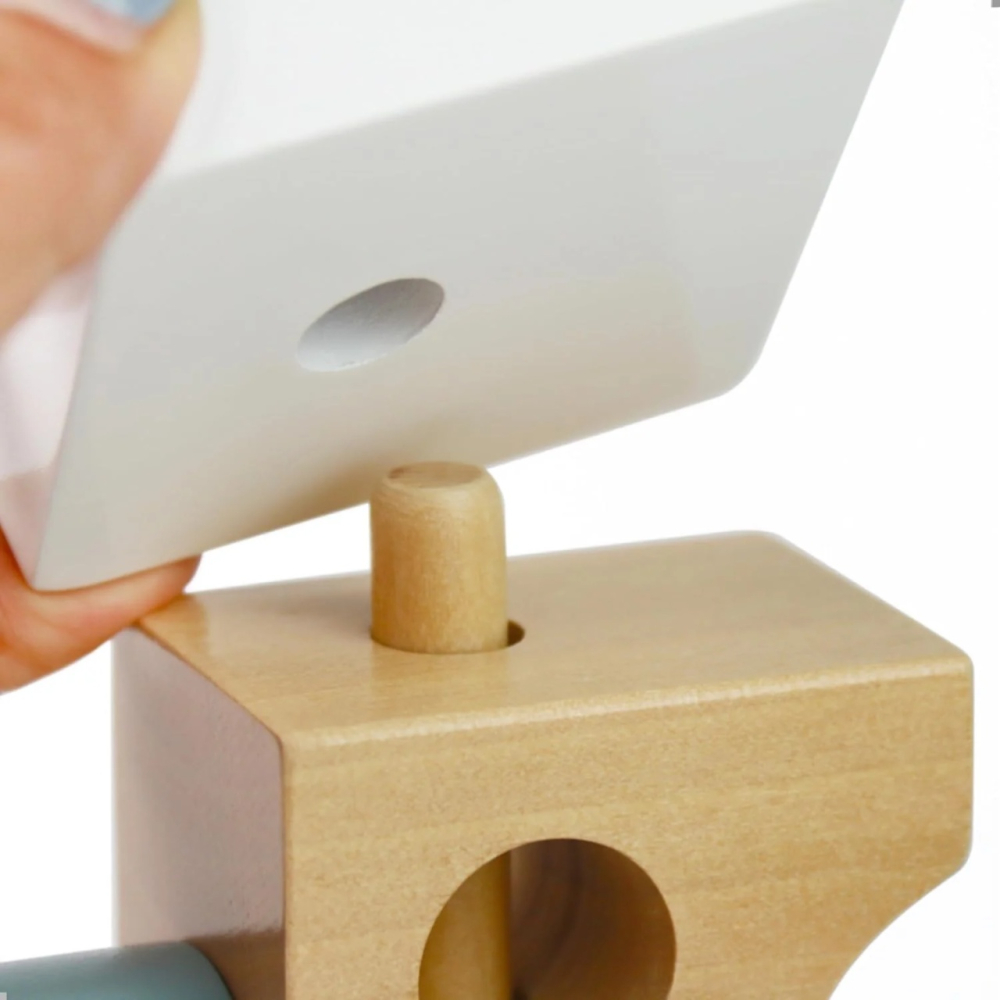 Trenulet cu cuburi din lemn, UMU Toys [3]