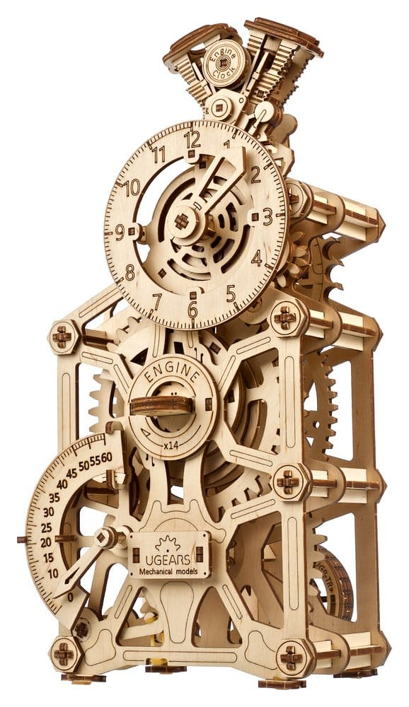 Ugears 3D Wooden Puzzle Engine Clock [2]
