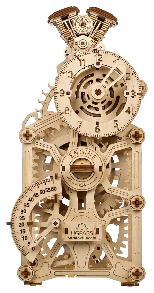 Ugears 3D Wooden Puzzle Engine Clock [26]
