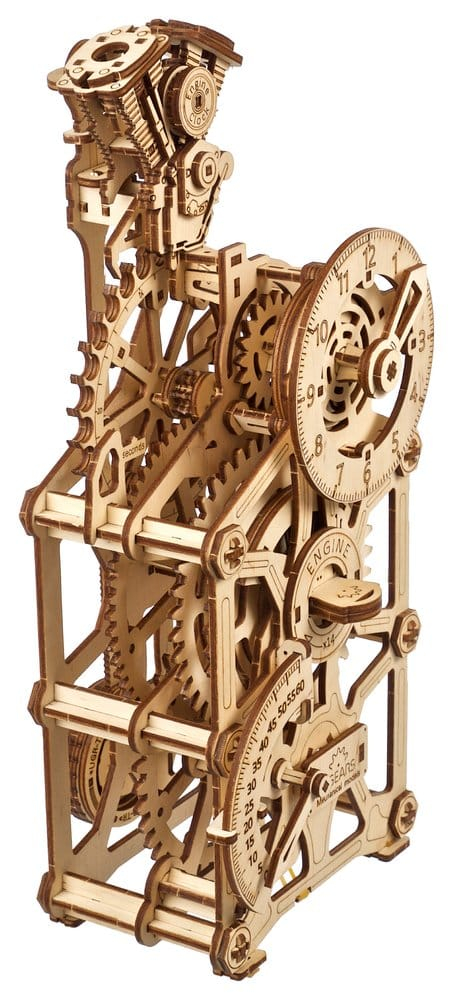 Ugears 3D Wooden Puzzle Engine Clock [19]