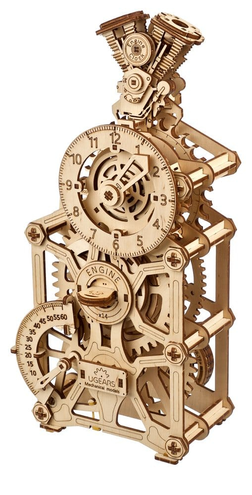 Ugears 3D Wooden Puzzle Engine Clock [3]