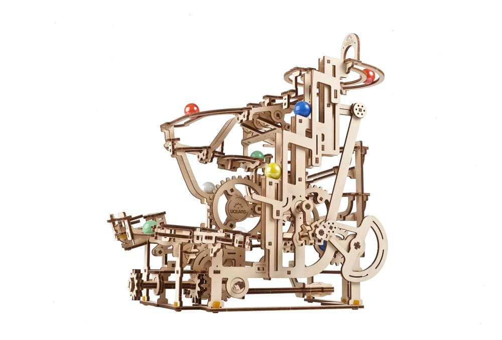 Ugears 3D Wooden Puzzle Marble Run Tiered Hoist [5]