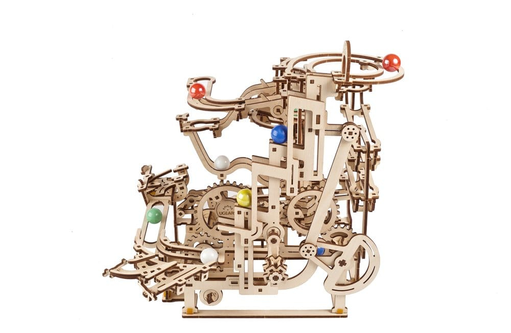 Ugears 3D Wooden Puzzle Marble Run Tiered Hoist [8]