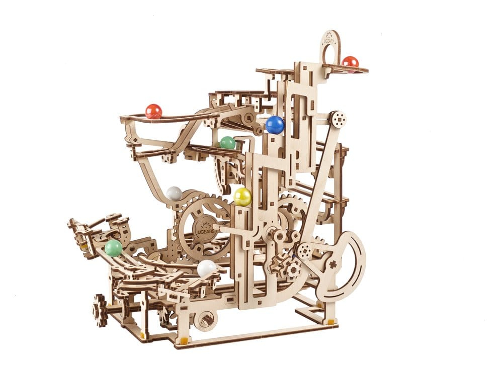 Ugears 3D Wooden Puzzle Marble Run Tiered Hoist [6]